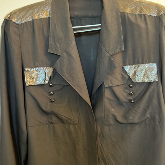 VTG Francesca by Damon for Starington Snake Skin Details Shirt size 12 - Picture 13 of 15
